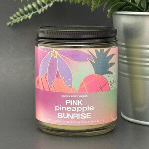 BBW Pink Pineapple Sunrise Bath & Body Works Mason Jar Single Wick Candle